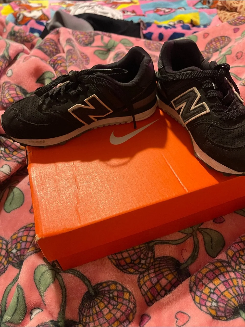 New Balance Kids Black and White Casual Sneakers